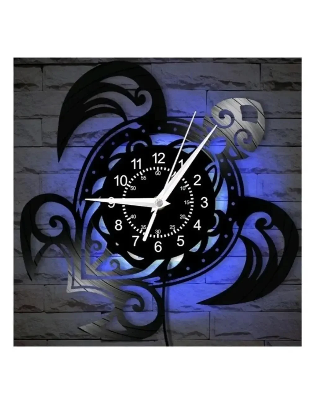 Sea turtle wall clock LED USB cord with remote